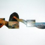 D’un monde à l’autre—Collectif Céline Goudreau et Hélène Plourde—1996—90 x 360 cm—Acrylique et collage sur bois