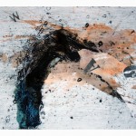 Qui se perd—2013—Collagraphie, acrylique, crayon et chine collé —56 x 76 cm