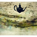 L’heure du thé no.4—2010—Collagraphie, acrylique et linogravure—65 x 100 cm