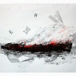 Morceaux—2013—Collagraphie, acrylique, crayon sur papier—56 x 76 cm