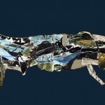 Corps/paysage no.8 (détail)—2012—Collagraphie, carborundum, monotype et chine collé et collage sur papier —66 x 173 cm