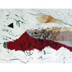 Écrire le ciel no.1, 2018-Collagraphie, pointe sèche et chine collé-38 x 56 cm