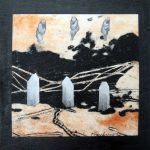 Petit chelem no.1-Collagraphie et collage sur papier, marouflé sur bois-15 x 15 cm